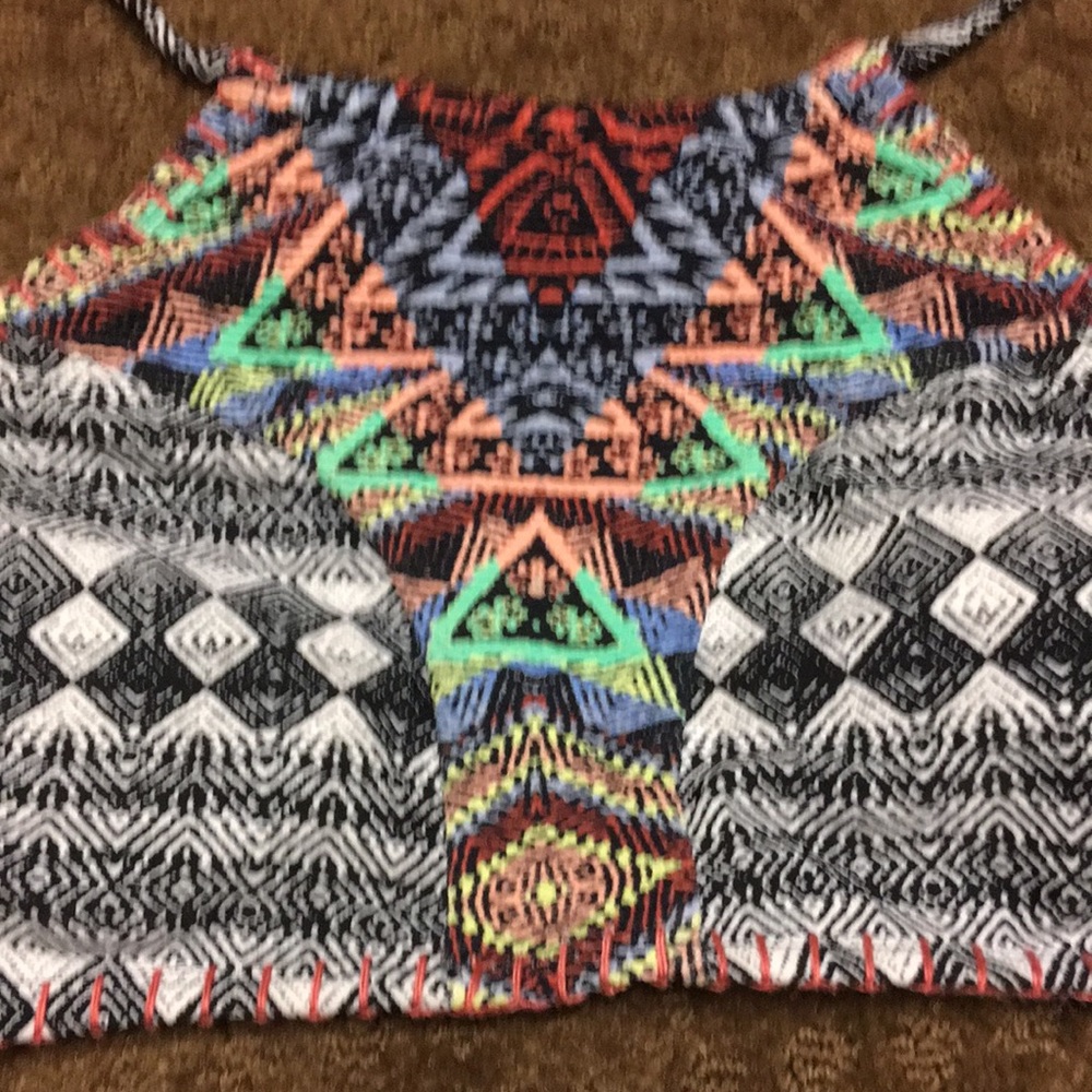 Bikini top Sz Medium by No Boundaries EUC Native American